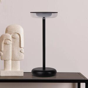 LED dobíjateľná terasová lampa Pasi čierna výška 26 cm kovový dotyk