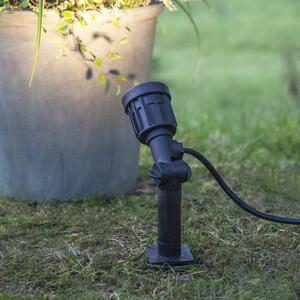 LED reflektor so zemným hrotom 418-92-1, čierny plastový otočný