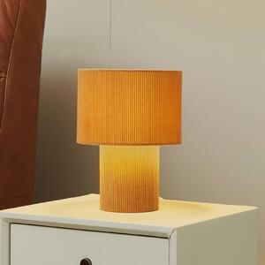 Stolná lampa Lindby Jone, svetlohnedá, textil, výška 30 cm, E27