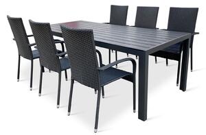 TEXIM VIKING XL - záhradný jedálenský stôl + 6x stolička PARIS
