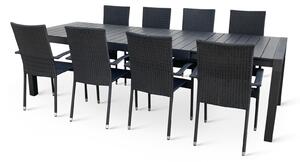 TEXIM GRANDE PASTO XXL - rozkladací jedálenský stôl + 8x stolička PARIS