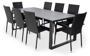 TEXIM STRONG - záhradný jedálenský stôl + 8x stolička PARIS