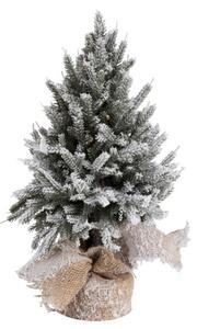 Zasnežený vianočný stromček v jute sa svetielkami - Ø 17*45cm