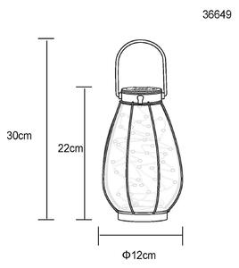 LED solárne svetlo 36649, čierne, jantárové, kov, plast