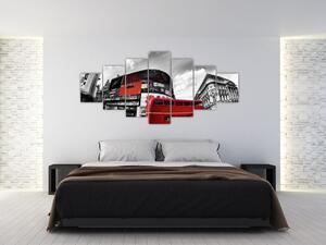 Červený autobus v Londýne - obraz (Obraz 210x100cm)
