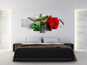 Ruža červená - obraz (Obraz 210x100cm)