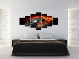 Obraz horiace auto (Obraz 210x100cm)