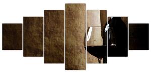 Fľaša vína - moderný obraz (Obraz 210x100cm)