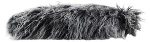 Vankúš biela / čierna ovčej kože kučeravý dlhý chlp Curly - 50 * 30 * 10cm