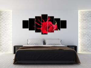 Abstraktný obraz ruža - obraz (Obraz 210x100cm)