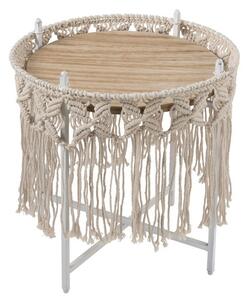 Kovový odkladací Boho stolík Ecru - Ø 37*40cm - J-Line by Jolipa