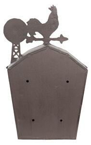 Hnedá kovová poštová schránka s kohútom - 24 * 9 * 38 cm