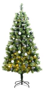 Umelý výklopný vianočný stromček 150 LED a sada gúľ 150 cm