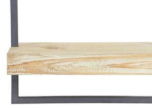 Nástenná drevená polička Maddison v kovovom ráme - 30 * 15 * 50 cm