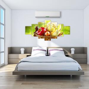 Kôš so zeleninou - obraz (Obraz 210x100cm)