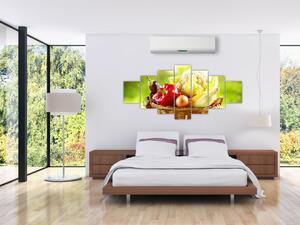 Kôš so zeleninou - obraz (Obraz 210x100cm)
