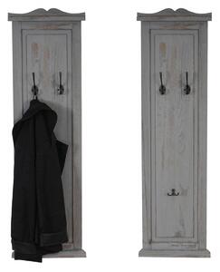 2x vešiaková stena s 3 vešiakmi 33040 - 109x28x3,5 cm, antik sivá