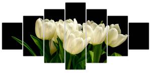 Biele tulipány - obraz (Obraz 210x100cm)