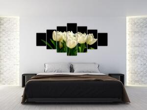 Biele tulipány - obraz (Obraz 210x100cm)