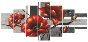 Abstraktný obraz kvetín (Obraz 210x100cm)