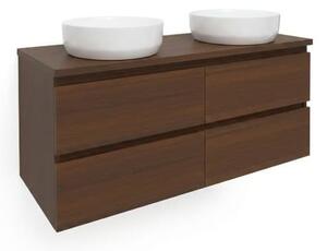 Kúpeľňová skrinka s krycou doskou SAT B-Way 119x50x45 cm orech mat BWAY2120NUTDESK