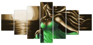 Obraz ženy v zelenom (Obraz 210x100cm)