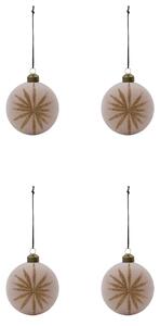 Sklenené vianočné ozdoby Rose – set 4 ks