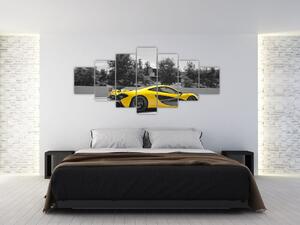 Žlté športové auto - obraz (Obraz 210x100cm)