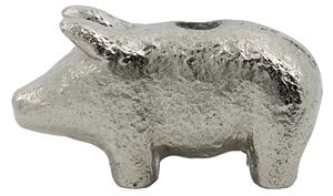 Kovový svietnik Pig Antique Silver