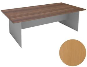 Rokovací stôl PRIMO FLEXI 2400 x 1200 mm, hranatý, sivá / buk
