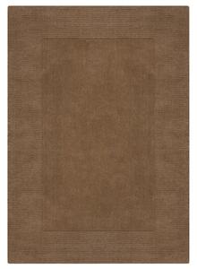 Flair Rugs koberce Kusový ručne tkaný koberec Tuscany Textured Wool Border Brown - 120x170 cm
