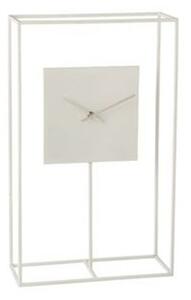 Minimalistické stolové hodiny v bielom kovovom ráme Morgaine - 33,02 * 13 * 54,5 cm