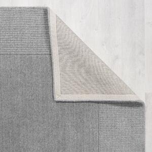 Flair Rugs koberce Kusový ručne tkaný koberec Tuscany Textured Wool Border Grey Marl - 120x170 cm