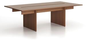 Stôl jednací SOLID + 2x prísed, 2400 x 1250 x 743 mm, orech