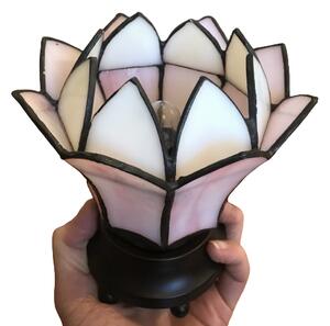 Dekoračná vitrážová lampa LOTUS PINK