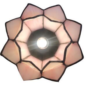 Dekoračná vitrážová lampa LOTUS PINK