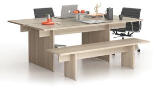 Stôl jednací SOLID + 1x prísed, 2100 x 1250 x 743 mm, dub prírodný