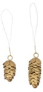 Vianočná ozdoba Pine Cone Gold - set 2 ks