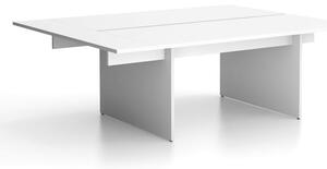 Stôl double SOLID + 1x prísed, 2100 x 1650 x 743 mm, biela