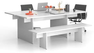 Stôl jednací SOLID + 1x prísed, 2100 x 1250 x 743 mm, biela