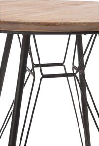 Drevený kovový stolík Bistro - Ø 64,5 * 75,5cm