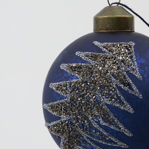 Sklenená vianočná ozdoba Pine Blue 8 cm