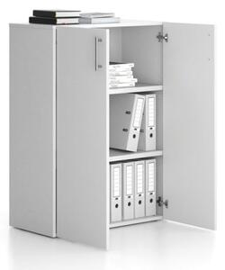 Kancelárska skriňa nízka SOLID, 800 x 400 x 1080 mm, biela