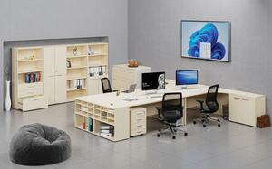 Kancelárska komoda k stolu PRIMO WOOD, 740 x 600 x 420 mm, breza