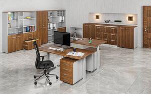 Kancelárska komoda k stolu PRIMO GRAY, 740 x 600 x 420 mm, sivá/orech