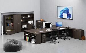 Kancelárska komoda k stolu PRIMO WOOD, 740 x 600 x 420 mm, wenge