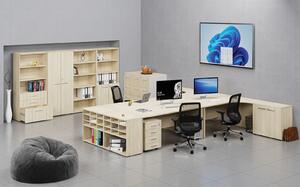 Kancelárska komoda k stolu PRIMO WOOD, 740 x 600 x 420 mm, dub prírodný