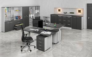 Kancelárska komoda k stolu PRIMO GRAY, 740 x 600 x 420 mm, sivá/grafit