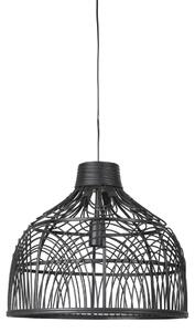 Čierne ratanové závesné svetlo Pocita - Ø 48 * 43cm - Light & Living