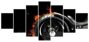 Obraz horiace motorky (Obraz 210x100cm)